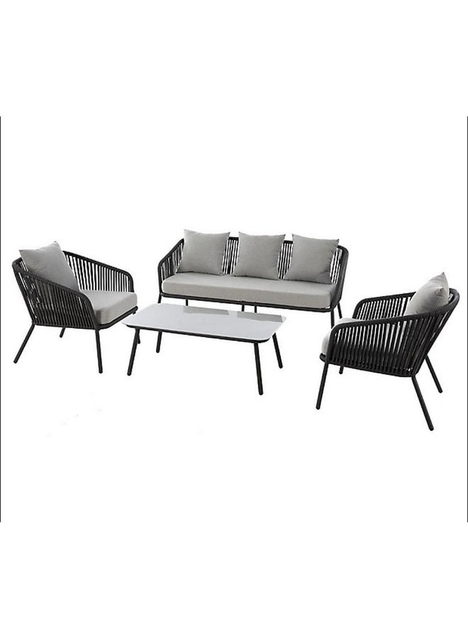 Imported Rope Outdoor Seating Set Patio Furniture Garden Balcony Terrace Sofa and Chairs Weather Resistant Cushions Durable Modern Stylish Outdoor Lounge Set - Image 1